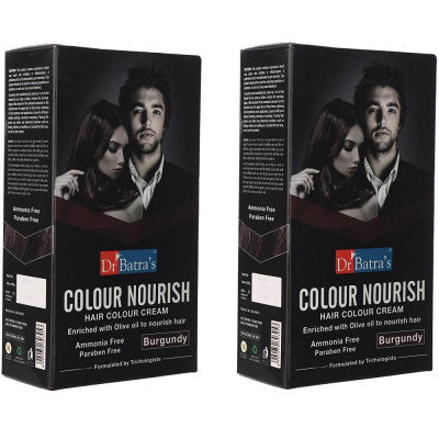 Dr Batras Nourish Hair Colour Cream Burgundy (120g, Pack of 2)