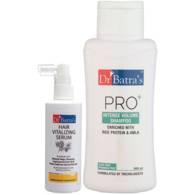 Dr Batras Hair Vitalizing Serum And Pro+ Intense Volume Shampoo Combo (125ML+500ML) (1Pack)