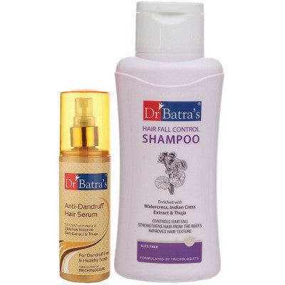 Dr Batras Anti Dandruff Hair Serum And Hair Fall Control Shampoo Combo (125ML+500ML) (1Pack)