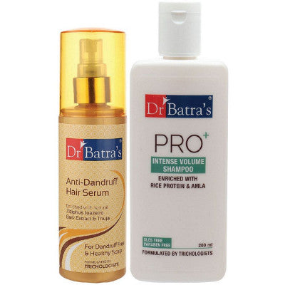 Dr Batras Anti Dandruff Hair Serum And Pro+ Intense Volume Shampoo Combo (125ML+200ML) (1Pack)