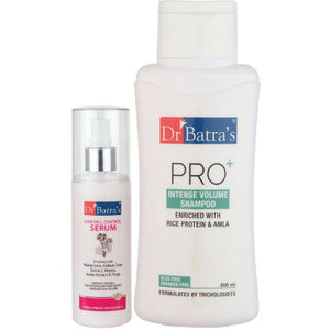 Dr Batras Hair Fall Control Serum And Pro+ Intense Volume Shampoo Combo (125ML+500ML) (1Pack)