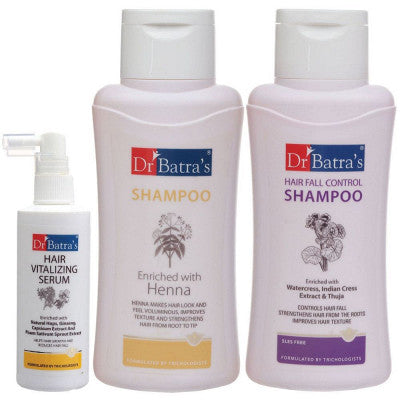 Dr Batras Hair Vitalizing Serum, Hair Fall Control Shampoo And Normal Shampoo Combo (125ML+500ML+500ML) (1Pack)