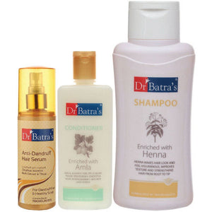 Dr Batras Anti Dandruff Hair Serum, Conditioner And Normal Shampoo Combo (125ML+200ML+500ML) (1Pack)