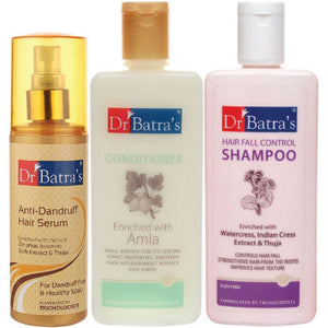 Dr Batras Anti Dandruff Hair Serum, Conditioner And Hairfall Control Shampoo Combo (125ML+200ML+200ML) (1Pack)