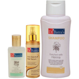 Dr Batras Anti Dandruff Hair Serum, Conditioner And Normal Shampoo Combo (125ML+100ML+500ML) (1Pack)