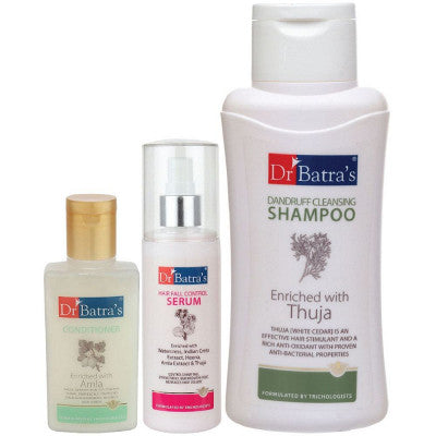 Dr Batras Hair Fall Control Serum, Conditioner And Dandruff Cleansing Shampoo Combo (125ML+100ML+500ML) (1Pack)