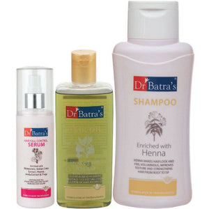 Dr Batras Hair Fall Control Serum, Normal Shampoo And Hair Oil Combo (125ML+500ML+200ML) (1Pack)