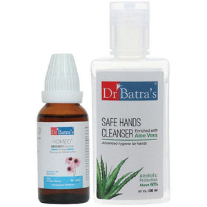Dr Batras Homeo Plus Immunity Oral Drops & Safe Hands Cleanser Combo (1Pack)