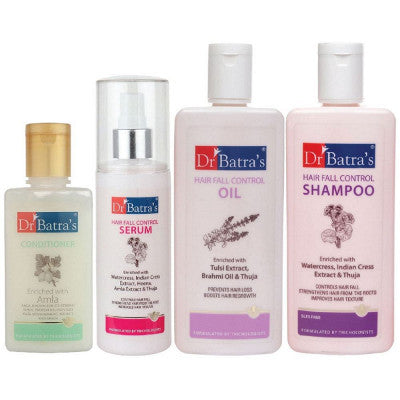 Dr Batras Hair Fall Control Serum, Oil, Shampoo & Conditioner Combo (125ml+200ml+200ml+100ml) (1Pack)