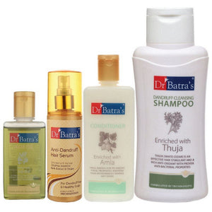 Dr Batras Anti Dandruff Hair Serum, Conditioner, Hair Oil & Dandruff Cleansing Shampoo Combo (200ml+200ml+100ml+500ml) (1Pack)