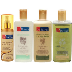 Dr Batras Anti Dandruff Hair Serum, Conditioner, Hair Oil & Dandruff Cleansing Shampoo Combo (200ml+200ml+200ml+200ml) (1Pack)