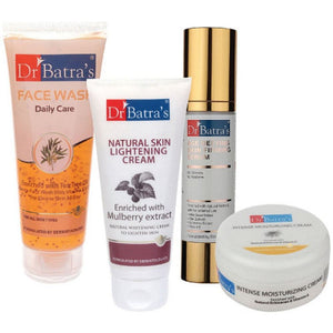 Dr Batras Age Defying Skin Firming Serum, Daily Care Face Wash, Natural Skin Lightening Cream & Intense Moisturizing Cream Combo (50g+100g+100g+100g) (1Pack)