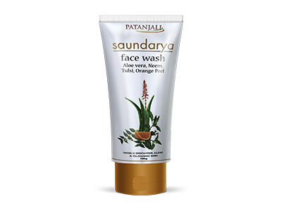 PATANJALI SAUNDARYA FACE WASH (ALOEVERA, NEEM, TULSI, ORANGE PEEL) 100 GM