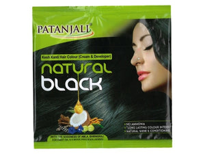 PATANJALI KESH KANTI HAIR COLOUR (CREAM & DEVELOPER) - NATURAL BLACK 40 GM