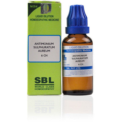 SBL Antimonium Sulphuratum Aureum 6 CH Dilution(30ml)
