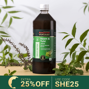 Baidyanath Vansaar Neem Tulsi Juice (Skin Care Juice)| 1 Litre (From The House Of Baidyanath) | Formulated With 100% Natural & Pure Neem Tulsi | A Natural Immunity Booster