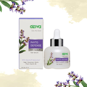 OZiva Phyto Defense Anti-Dandruff Hair Serum (with Rosemary, Brahmi, Watercress) for Dandruff Removal