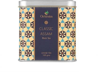 Octavius Classic Assam Black Tea Loose Leaf Tea in Premium Square Tin Box - 100 gms