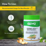 OZiva Sero.D3+ (Serotonin Boosters With Vitamin D3, Brahmi & Ginseng Extract) Supports Stress & Anxiety Relief, 60 Veg Capsules
