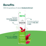OZiva Biotin Fizzy Drink (with 100% Natural Wholefood Biotin) For Healthier Hair, Skin, and Nails, 30 Sachets (Pack of 5)