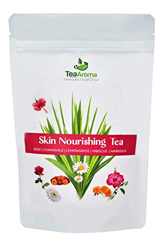 Tea Aroma - Making tea a healthy habit ! Skin Nourishing Tea Rose, 50 Gm. Chamomile, Hibiscus, Rose, Marigold, Lavender, Lemongrass