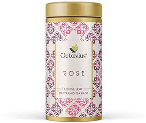Octavius Rose Green Tea |All Natural Blend |No artificial flavors |Rich In Anti-Oxidants | Low caffeine Slimming Tea | Delicious & Aromatic | Detox Tea |Ideal as Evening Tea | 20 Pyramid Tea Bags