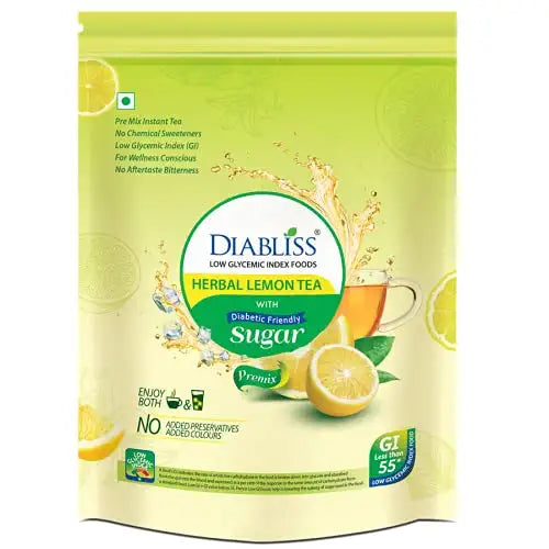 DiaBliss Herbal Diabetic Friendly Lemon Tea 500g - Low Glycemic Food - Pack of 2 - Combo Pack