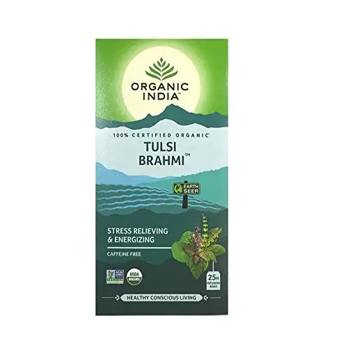 Organic India Tulsi Brahmi Tea 25 Tea Bag- (Pack of 2)