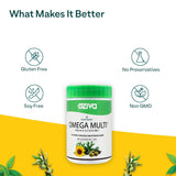 OZiva Plant Based Omega Multi (with Vegan Omega 3, Plant Vitamins and Extra Virgin Olive Oil, 200mg Vegan EPA + DHA) for Better Immunity, Brain & Heart Health, 30 Vegetarian Capsules