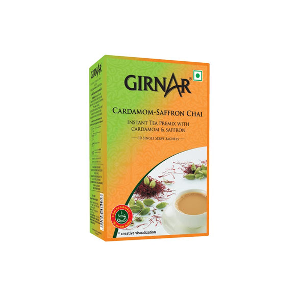 Girnar Instant Premix Tea With Cardamom - Saffron (10 Sachets)