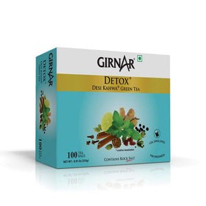 Girnar Food & Beverages Detox Green Tea (Desi Kahwa) (100 Tea Bags)