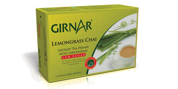 Girnar Instant Premix Lemongrass Chai (10 Low Sugar Sachets)