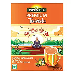 Tata Tea Premium Teaveda | Premium Assam Tea Leaves | With Goodness of Time-tested Indian Ingredients -Tulsi, Elaichi, Ginger & Brahmi | Flavoured Tea | 250g