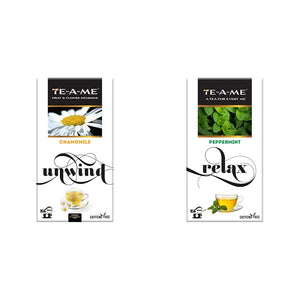TE-A-ME Chamomile Infusion Tea, 25 Infusion Tea Bags (2 Flavored Bags Free) - Peppermint Infusion, 25 Tea Bags (3 Flavored Bags Free)