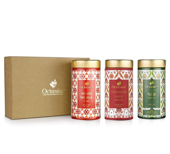 Octavius Gourmet Tea Collection Set of 3 Tin Spice Trail