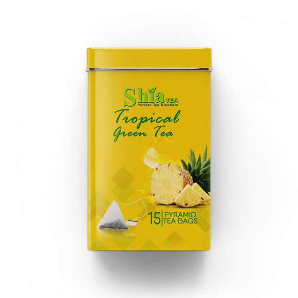 Shia Tea Tropical Green Tea Pyramid Tea Bags (15 Tea Bags)