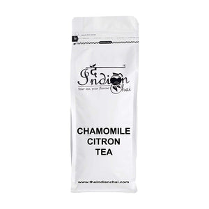 The Indian Chai - Chamomile Citron Tea 250g with Hibiscus, Gulab Patti, Peppermint, Lemongrass etc for Good Night Sleep, Helps Reduce Stress & Anxiety, Stomach Pain, Herbal Tea