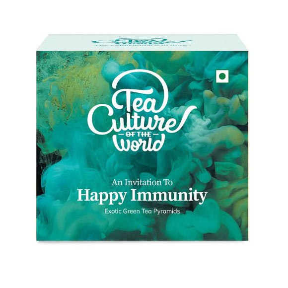 Tea Culture of The World Happy Immunity | Slimming Spice Green Tea Bags | Premium First Quality Green Teabags | Immunity Green Tea Leaves | Detox Teabags , 16 Count