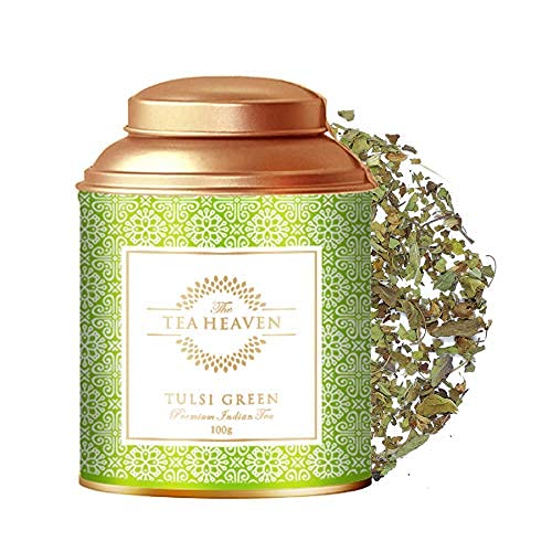 The Tea Heaven | Diwali Gift - Tulsi Green Tea-Heals Body and Reduces Stress- 3 Types of Tulsi-100% Natural Ingredients- 100 Grams ( 50 Cups )