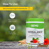 OZiva Plant based HerBalance Menopause Relief Drink (With Black Cohosh, Lodh Bark, Licorice, Hibiscus) for Better Hormonal Balance, Support Uterine & Vaginal Health, 250g