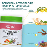 OZiva Nutritional Meal Women (High in Protein with Ayurvedic Herbs like Shatavari, Brahmi,Ginseng, Flax Seeds) for Weight Management, Meal Replacement Shake, Chocolate,1kg