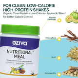 OZiva Nutritional Meal for Men (High in Protein with Ayurvedic Herbs like Ashwagandha, Ginseng, Flax Seeds, Pomegranate, Musli & Barley Grass) for Weight Management,Chocolate,1kg