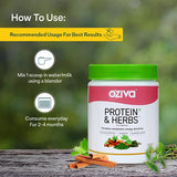 OZiva Protein & Herbs, Women, Natural Protein Powder with Ayurvedic Herbs like Shatavari, Giloy, Curcumin & Multivitamins for Better Metabolism, Skin & Hair, Mango, 500gm
