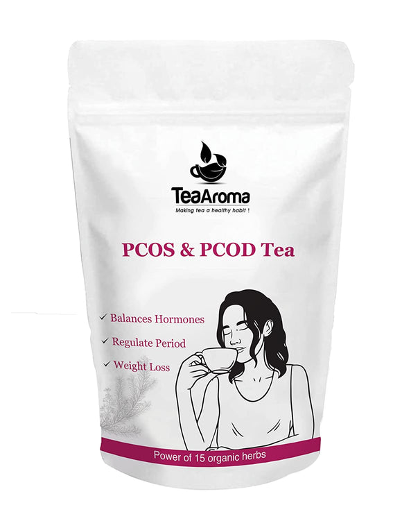 Tea Aroma - PCOS & PCOD Tea Helps with Hormone, Period & Weight - Shatavari, Chasteberry, Fennel Seed - 50 g