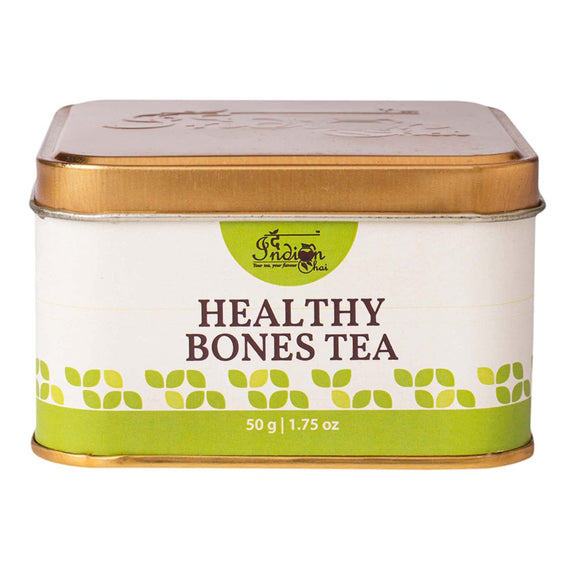 The Indian Chai – Healthy Bones Tea 50g with Horsetail, Dandelion Leaf and Flower, Hadjod Leaf, Galangal Root etc. for Bone Health, Boosts Collagen Production, Herbal Tea