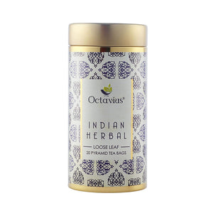 Octavius Indian Herbal |Natural blend of Exotic Indian Spices |Immunity Booster| Detox Tea |Good for Digestion | |Natural Remedy for Cold and Flu |Delicious & Aromaticÿ| 20 Pyramid Tea Bags
