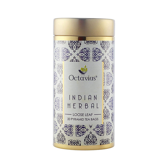 Octavius Indian Herbal |Natural blend of Exotic Indian Spices |Immunity Booster| Detox Tea |Good for Digestion | |Natural Remedy for Cold and Flu |Delicious & Aromatic | 20 Pyramid Tea Bags