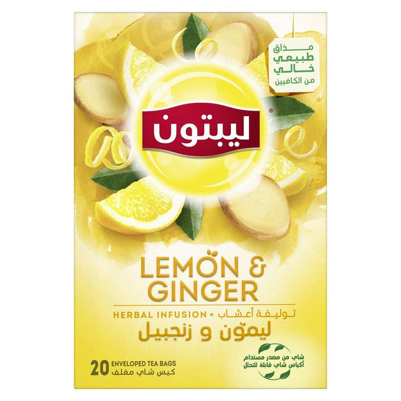 Lipton Lemon Ginger Herbal Infusion 20 Tea Bags ( 20 X 1.6g ) 32g
