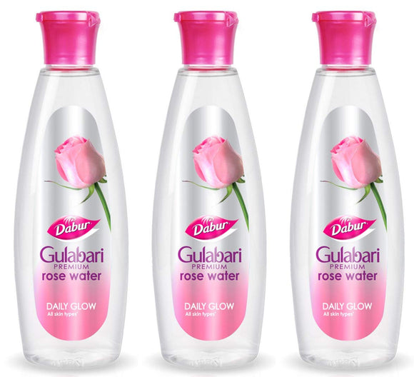 Dabur Gulabari Premium Rose Water with No Paraben for Cleansing and Toning, 250ml ( Pack of 3)