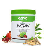 OZiva Plant Based Matcha Plus, 50 Servings (Organic Japanese Matcha Green Tea Powder with Licorice & Activated Charcoal), Rich in Antioxidants, for Skin Pigmentation & Dark Circles, 50g